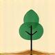 Icono de un árbol joven brotando de la tierra